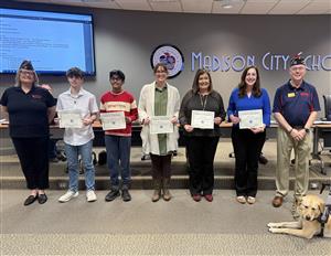VFW members and contest winners